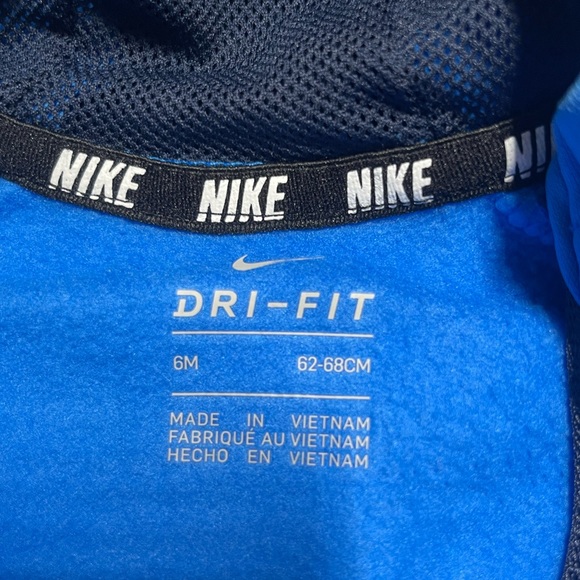 Nike Dri-Fit Infant One Piece Hooded Outfit 6M Blue Zip Up Fleece Lined - Picture 4 of 11